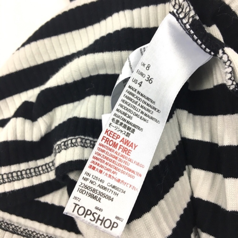Topshop Black and White Stripe Turtleneck Dress - Picture 7 of 8